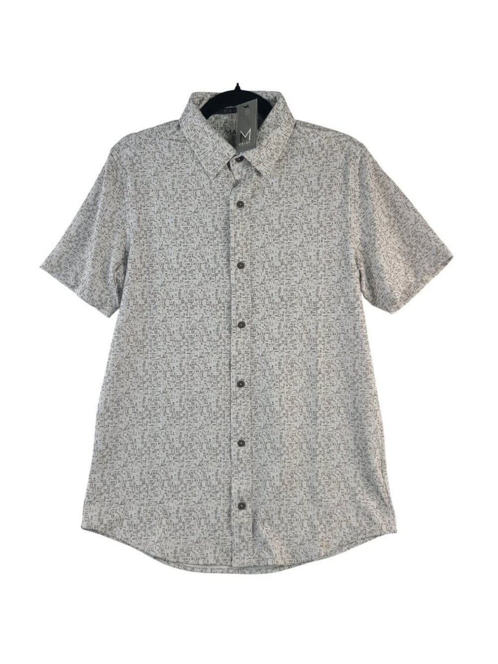 Maven Essentials Mens Short-Sleeve Button-Up Shirt Abstract Print Quick-Dry Sz S